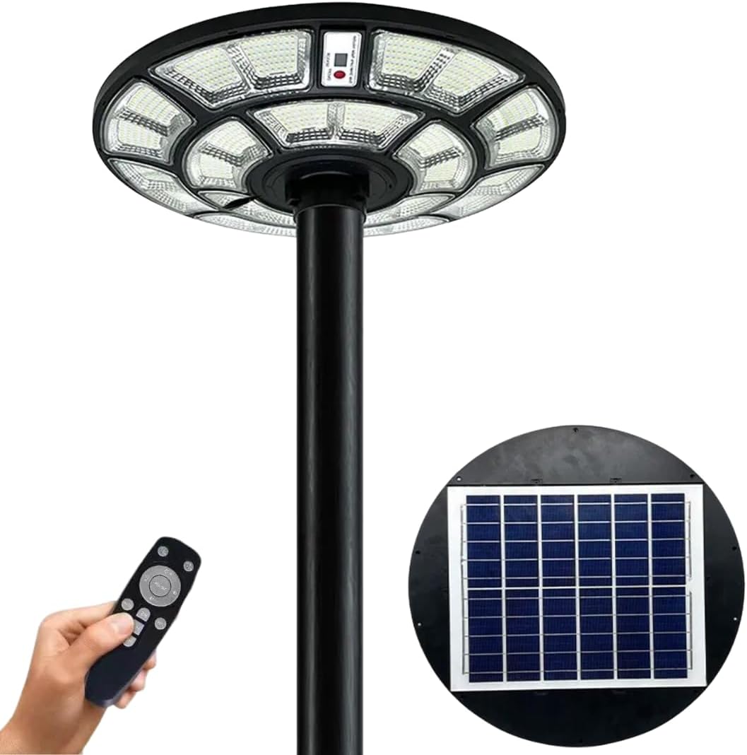 Lampione Solare Led Esterno, Lampione da Giardino 1200 Watt