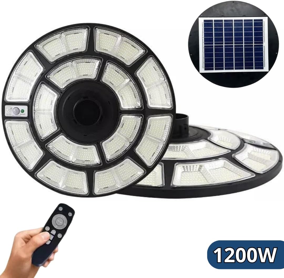 Lampione Solare Led Esterno, Lampione da Giardino 1200 Watt
