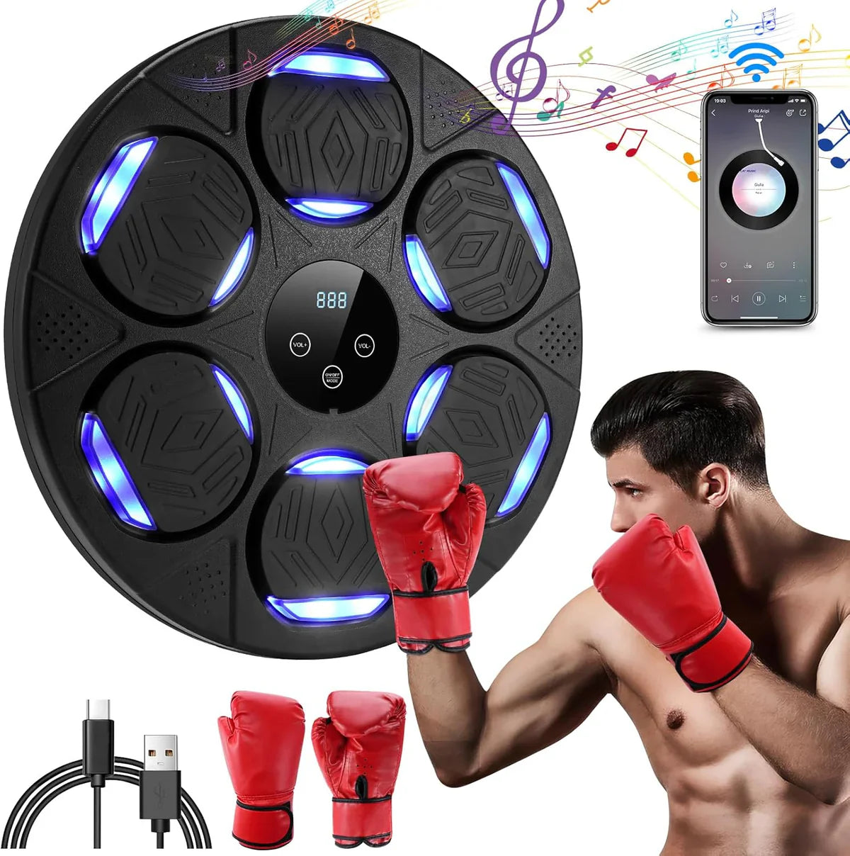 Boxing Machine Bluetooth Music Intelligente Guanti Inclusi