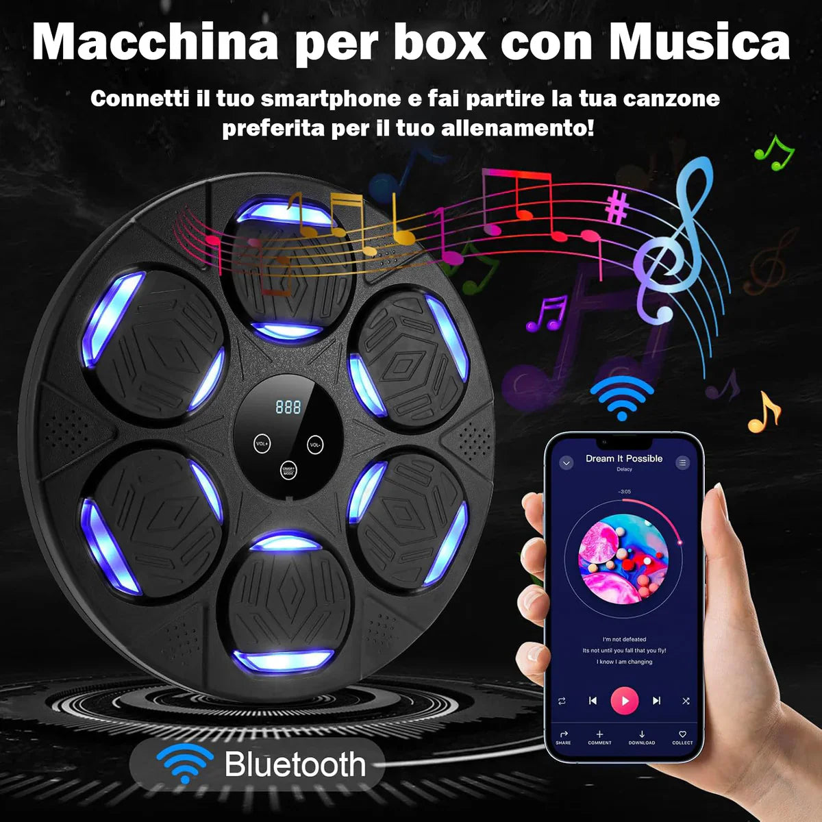 Boxing Machine Bluetooth Music Intelligente Guanti Inclusi