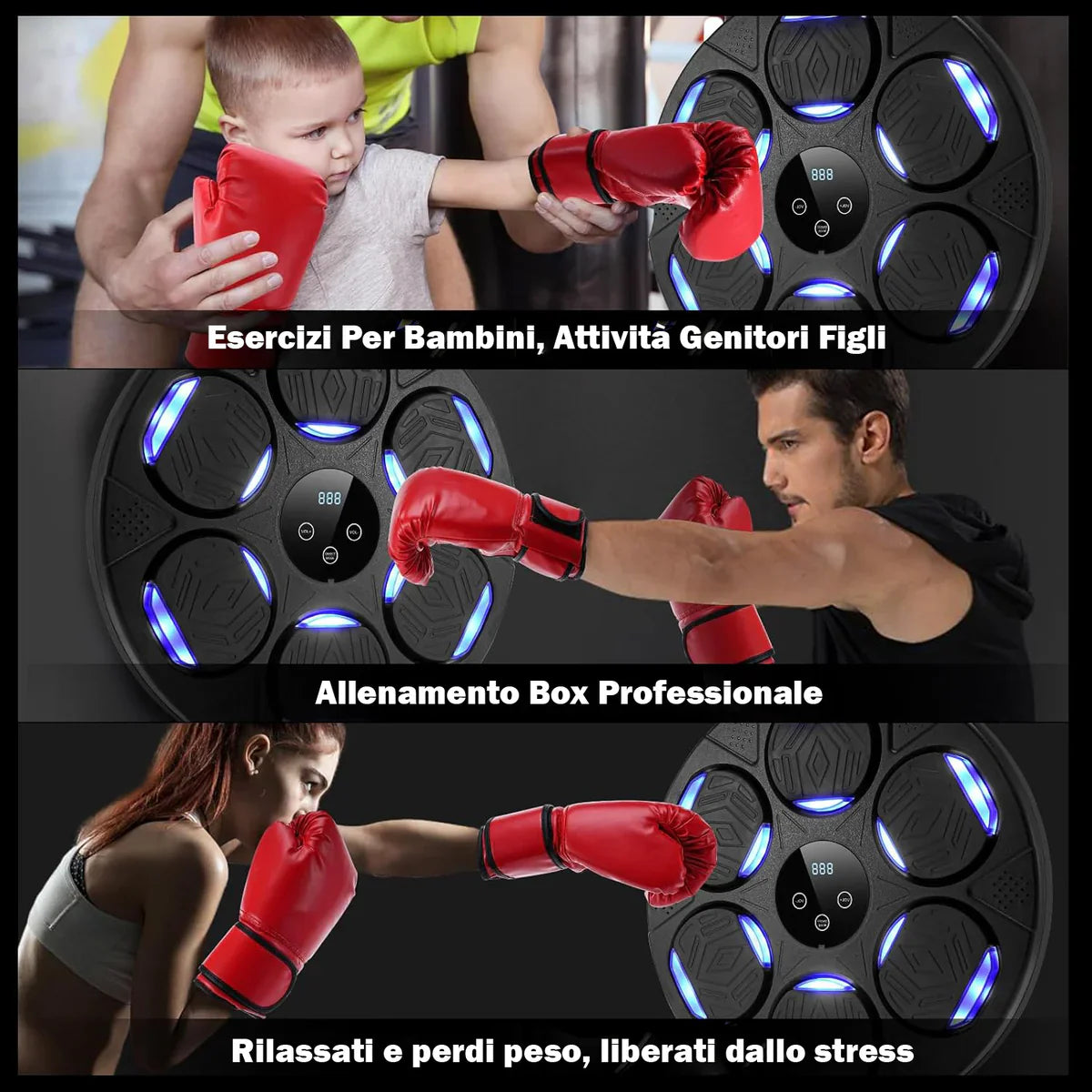 Boxing Machine Bluetooth Music Intelligente Guanti Inclusi