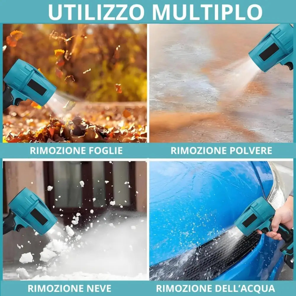Soffiatore a Batteria con Turbocompressore – Alta Potenza e Autonomia 48V;